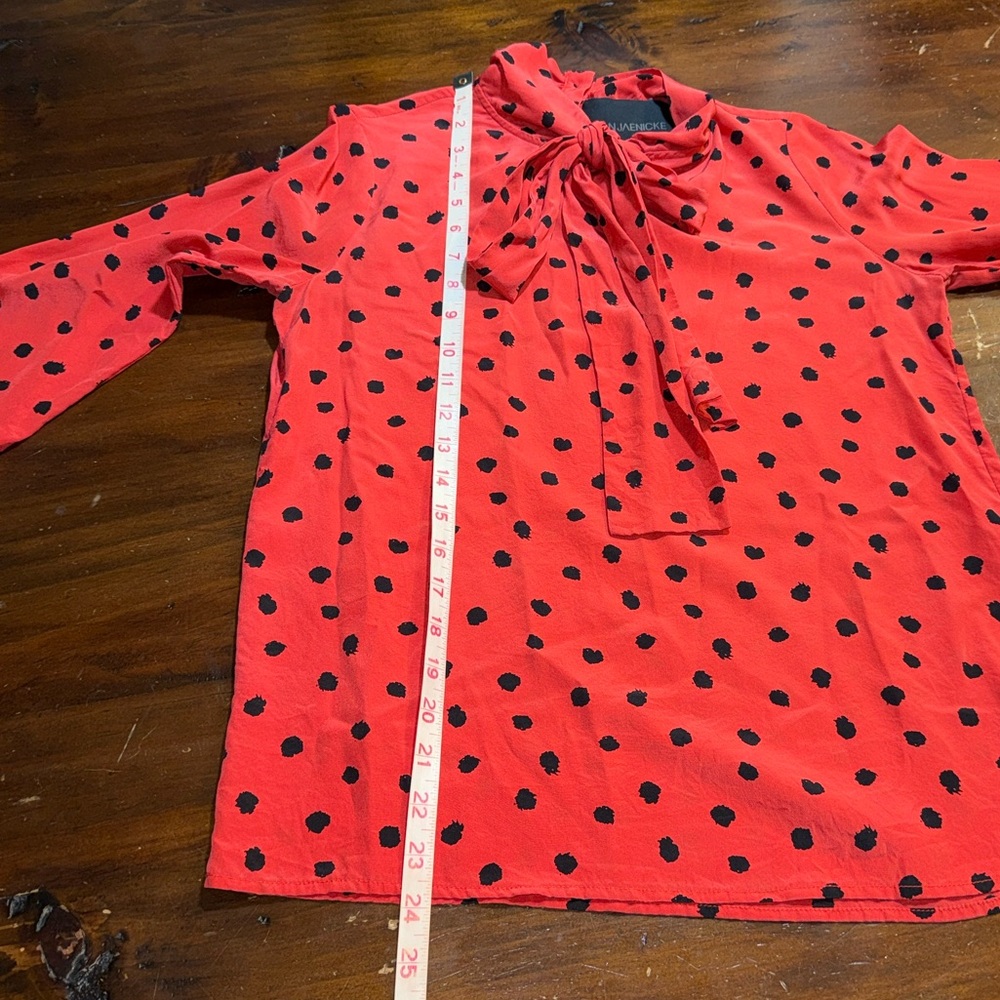 LAN JAENICKE RED POLKA DOT BLOUSE WITH BOW❤️ - Picture 7 of 11